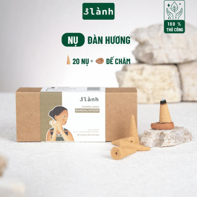 Nụ Thủ Công Đàn Hương 3 Lành Hộp 20 Nụ 100 % Tự Nhiên Tặng Kèm Đế Chăm, Không Hóa Chất, Xông Thơm