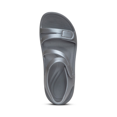 Sandal sức khoẻ nữ Aetrex Jillian Sport Grey- Sandal nâng vòm mềm nhẹ, không thấm nước