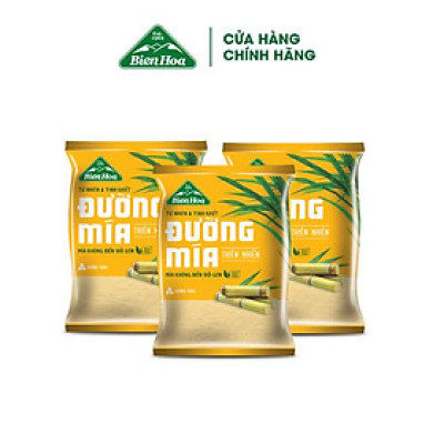 Combo 3 Đường mía thiên nhiên Biên Hòa 1kg/túi