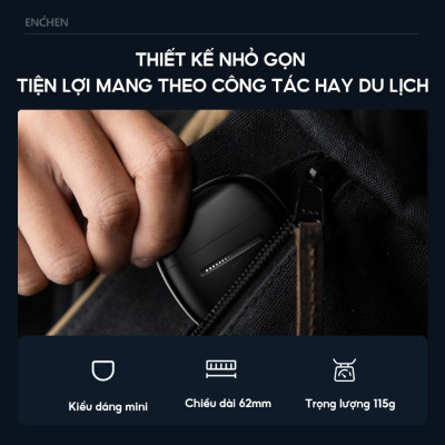 Máy cạo râu Enchen Mini 6s - Đầu cạo nổi 28 lưỡi dao kép tự mài, chống nước toàn thân - Hàng chính hãng