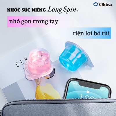Nước súc miệng bỏ túi OKINA dòng LONG SPIN X Nhật Bản hương Bạc Hà – Hộp 42 hũ x 14ml