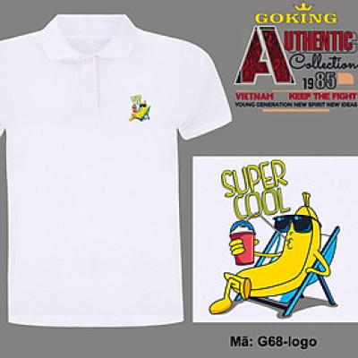 SUPER COOL, mã logo-g68. Áo thun polo cổ bẻ cho nam nữ, form unisex. Áo phông cổ trụ hàng hiệu Goking, quà tặng cao cấp cho gia đình, cặp đôi, doanh nghiệp