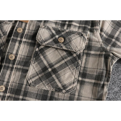 Áo sơ mi vải nhung phong cách Retro_Biker_Army