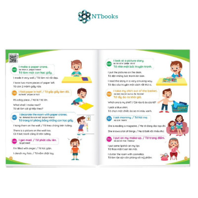 Combo 2 cuốn Cùng Con Học Mỗi Ngày: 900 Câu Giao Tiếp, Bé Học Tiếng Anh Qua Hình Ảnh