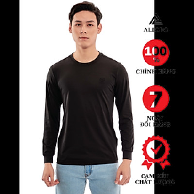 Áo phông dài tay Aligro màu nâu chất liệu thun cao cấp nhẹ, co giãn 4 chiều ALGAPD065