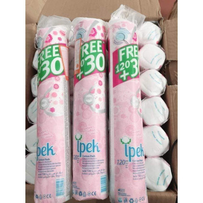 [ Tặng 1 gói bông Care4u 233 miếng ] Combo 1 thùng bông tẩy trang Ipek 150 miếng ( 30 gói x 150)