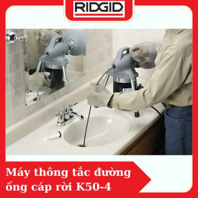 Thiết Bị Thông Tắc Vệ Sinh Đường Ống RIDGID K50-4 (36043) Máy Quay Cáp Lò Xo Thép Rời Kết Nối Độ Dài Tuỳ Chình, Có Đầu Cắt Thay Linh Hoạt Số 1 Tại Mỹ - Hàng Chính Hãng