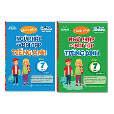 Sách - Combo 2 cuốn GLOBAL SUCESS - Chinh phục ngữ pháp và bài tập tiếng anh lớp 7 tập 1 + tập 2 (có đáp án)