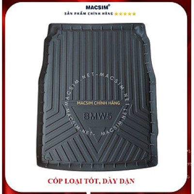 Thảm lót cốp xe ô tô BMW 5 seri 2011-2016 nhãn hiệu Macsim chất liệu TPV cao cấp màu đen