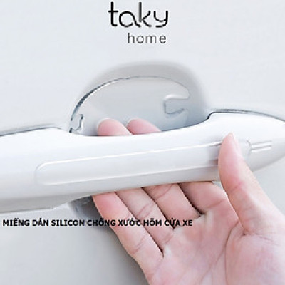 Set 4 Miếng Dán Silicone Chống Xước Hõm Tay Nắm Cửa ôtô, Bảo Vệ Hõm Cửa Tránh Chầy Xước, Tiện Dụng, Dễ Dán. TakyHome 9000