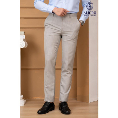 Quần âu nam Aligro màu xám vuông nhỏ, chuẩn form slimfit, tôn dáng ALGO1040