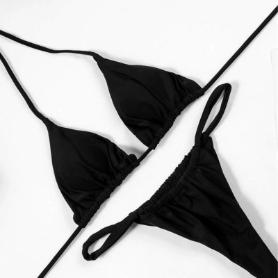 Bộ đồ bơi hai mảnh trơn cột dây