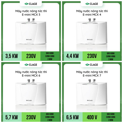 Máy Làm Nước Nóng Tức Thì CLAGE E-mini MCX7, Chống Giật, Điều Khiển Thông Minh Làm Nước Nóng Trực Tiếp - Hàng Chính Hãng
