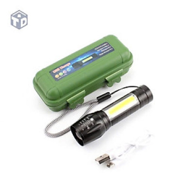 Đèn Pin Mini Tích Điện mini hộp xanh