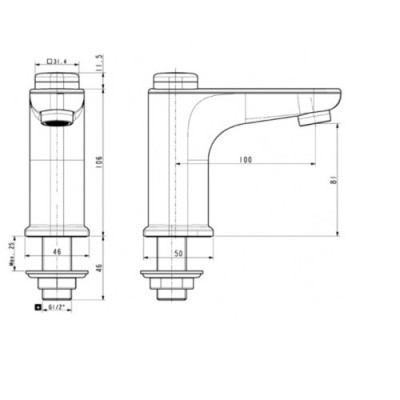 Vòi lavabo lạnh nhấn EasyFLO WF-T823(FFAST823) vòi chưa bao gồm bộ xả và dây cấp- hàng chính hãng American Standard
