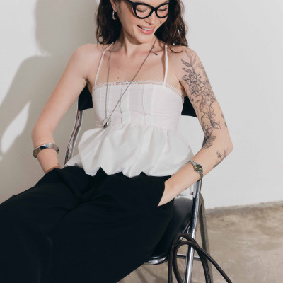 DOTTIE - Áo kiểu dáng bí - Trắng - T1131