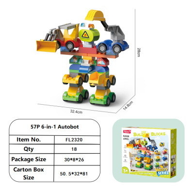FEELO - 2320 - Lắp Ráp Robot Xây Dựng 6in1 (57 Chi Tiết)