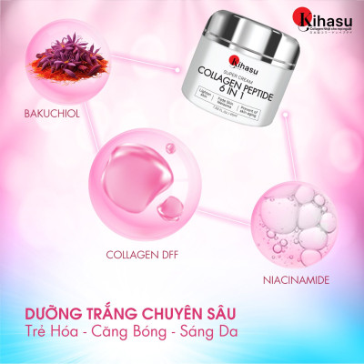 Bộ 2 Kem Dưỡng Collagen Kihasu 6in1 Dưỡng Da Trắng Sáng Đều Màu, Cung Cấp Độ Ẩm, Giúp Da Săn Chắc, Đàn Hồi, Trẻ Trung