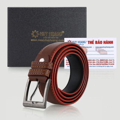 HT5001-02-03 - Dây thắt lưng nữ Huy Hoàng 3P may viền màu bò, đen, nâu