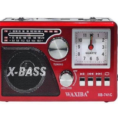 ĐÀI FM WAXIBA XB-XB741C CÓ ĐỒNG HỒ , NGHE NHẠC USB THẺ NHỚ RADIO AM FM SW CÓ ĐÈN PIN THEO KÈM PIN SẠC – 741 HÀNG CHÍNH HÃNG