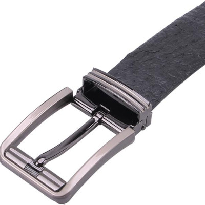 Thắt Lưng Nam Da Đà Điểu Bản Lớn Da Hột Đầu Kim Huy Hoàng HT4438 - Đen