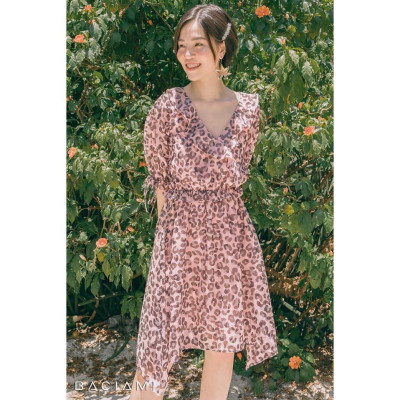 Baciami-Đầm Hoa Beo Cổ Bèo Eo Thun