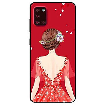 Ốp lưng dành cho Samsung A31 mẫu Cô Gái Váy Đỏ