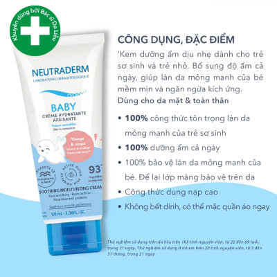 Combo chăm sóc da nhạy cảm dành cho baby từ sơ sinh Neutraderm