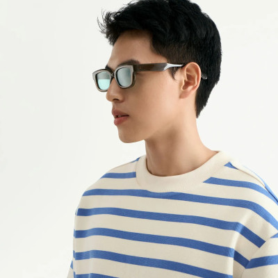 Áo thun nam tay ngắn sọc ngang lớn jacquard Form loose - RT 10S25TSS050 | ROUTINE CÀ MAU