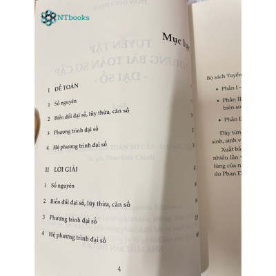 Sách Tuyển tập các bài toán sơ cấp Đại số chọn lọc tập 1 - Phan Đức Chính