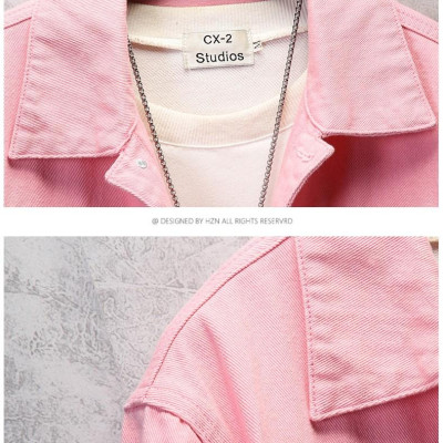 Áo khoác Jean dáng ôm body có hai túi phía trước tiện lợi trẻ trung mang phong cách Hàn Quốc chất liệu vải bò cotton cao cấp mặc thoải mái hợp với xu hướng thời trang - HOT TREND