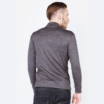 Áo thun dài tay cổ bẻ màu xám chì ALIGRO ALGAPD017