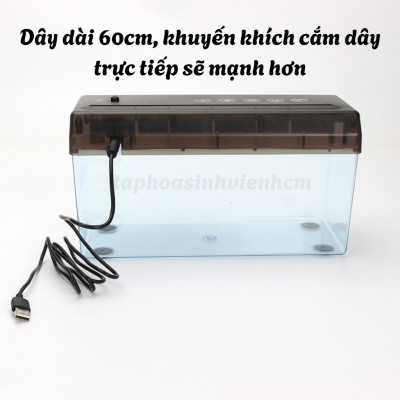 Máy hủy giấy / Máy hủy tài liệu dùng Điện USB hoặc chạy bằng pin FULLBOX-Dụng cụ cắt giấy cho văn phòng tại nhà 2 Khổ A4 và A6