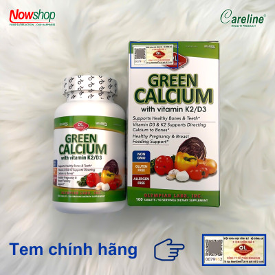 Green Calcium Olympian Labs Mỹ hộp 100 viên canxi hữu cơ chắc khoẻ xương không gây nóng dễ hấp thu