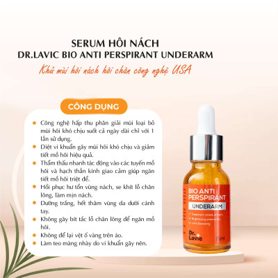 Serum hôi nách Dr.Lavic Bio Anti Perspirant Underarm khử mùi hôi nách hôi chân 15ml DR932
