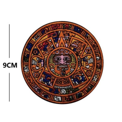Patch_miếng dán vải mặt trời đá_lịch người Maya