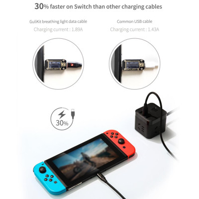Dòng dữ liệu ánh sáng Gulikit NS10 để chuyển đổi cáp sạc USB Type-C