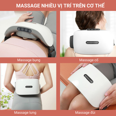Máy massage bụng đa năng BM-B46 [BẢO HÀNH 12THÁNG] Tích hợp đá nóng HIMALAYA giúp tan mỡ bụng, chân, đùi