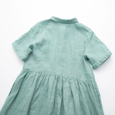 Đầm váy thiết kế cổ  sơ mi, chất linen thoải mới, dễ mặc,  siêu xinh mẫu mới