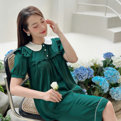 Azuno - Bộ Đồ Bầu Mặc Nhà Lửng Cao Cấp B245 Chất Liệu Satink Mặc Hè Siêu Mát