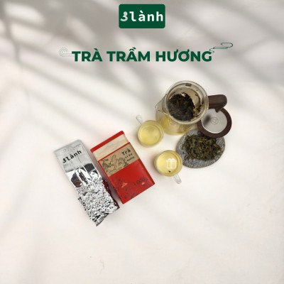 Trà Trầm Hương Dạng Lá Hộp 50gr 3 Lành Hoàn Toàn Từ Lá Dó Bầu Ngủ Ngon Giảm Stress