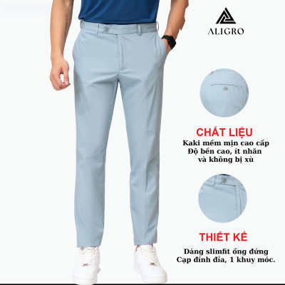 Quần kaki nam ALIGRO chất liệu cao cấp co dãn thoải mái phom ôm vừa tôn dáng trẻ trung khỏe khoắn ALGK027