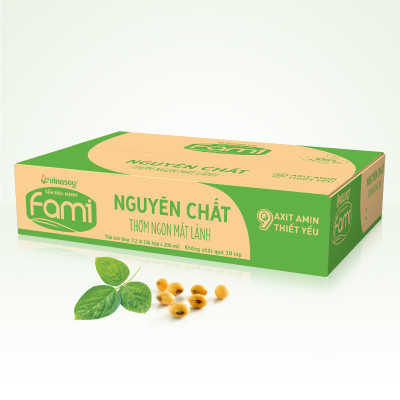 Thùng Sữa đậu nành Vinasoy Fami nguyên chất (200ml x 36 Hộp)