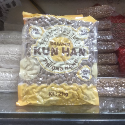 Trân Châu Tươi KunHan Thượng Hạng Caramel 2 Kg/Túi - Dai, Dẻo, Thơm Ngon, Để Lâu Không Bị Dính