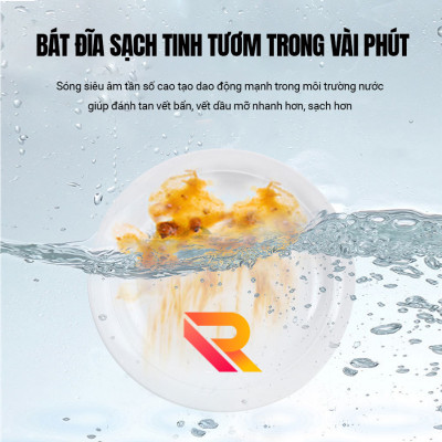 Máy rửa bát sóng siêu âm cho nhà hàng, bếp ăn tập thể  Rama RB1200 dung tích 180L - Hàng chính hãng