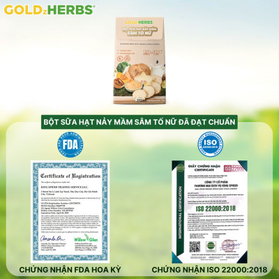 Hàng chính hãng - Bột sữa hạt nảy mầm sâm tố nữ GoldzHerbs - 14 gói/ 500g