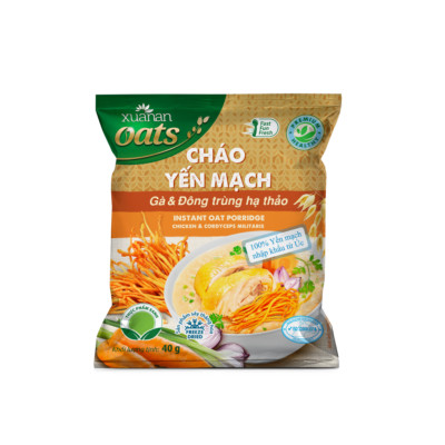Cháo Yến Mạch Thịt Gà & Đông Trùng Hạ Thảo Xuân An Gói 40G ( Mua 6 Gói Tặng Kèm 1 Gói)