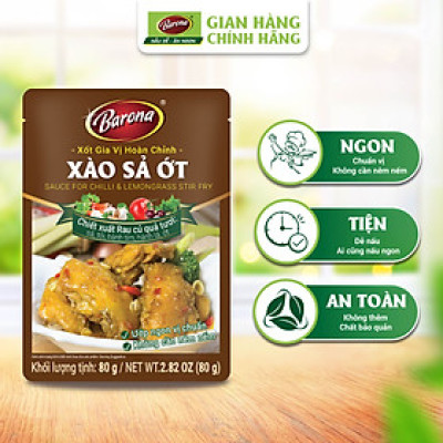 Xốt Gia Vị Hoàn Chỉnh Barona - Xào Sả Ớt 80g