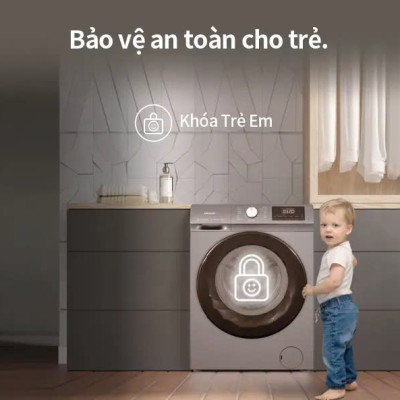 Máy giặt Hisense Inverter Pro 10.5 kg WF105N1 Giặt hơi nước diệt khuẩn, bảo hành 3 năm - HÀNG CHÍNH HÃNG