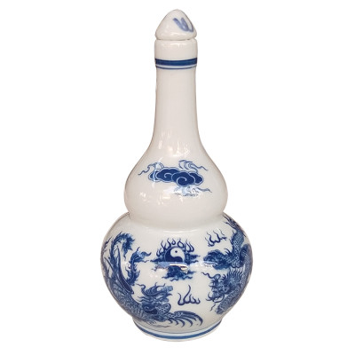 Bộ đồ thờ sứ men trắng ( TR16 ) cho ban thờ treo tường, cỡ nhỏ 81×48cm